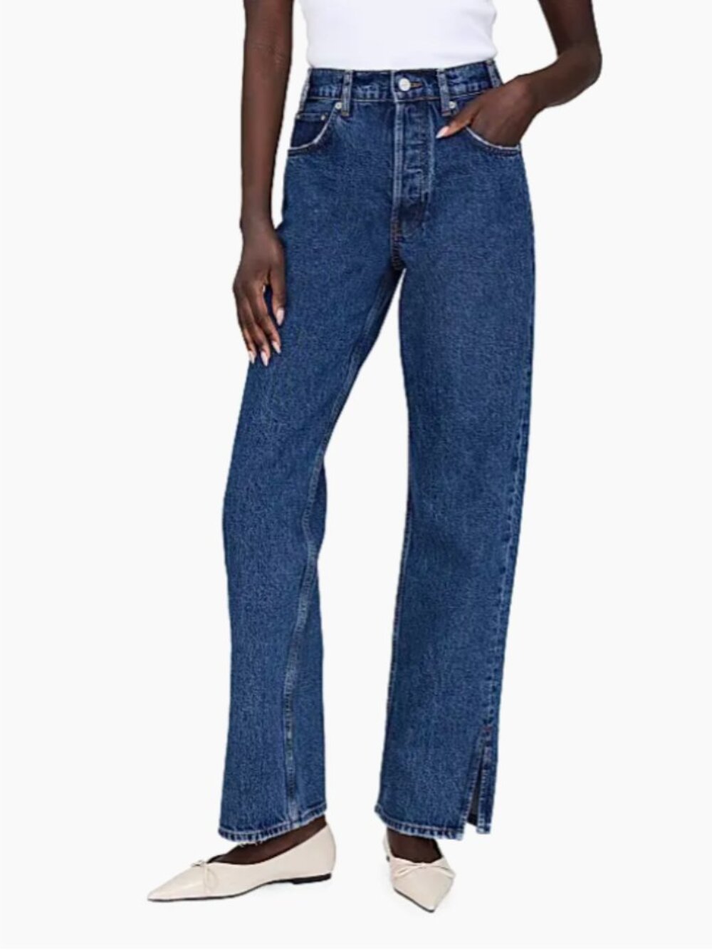 ANINE BING Roy Jean Size 24 Relaxed Straight High Rise Denim Jeans